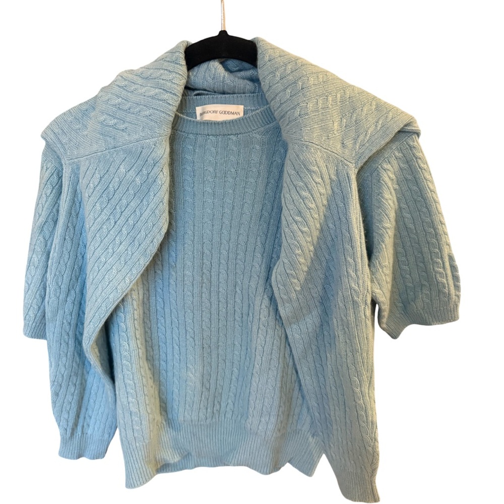 Sky Blue 1990s Cashmere Twin Set by BERGDORF GOODMAN